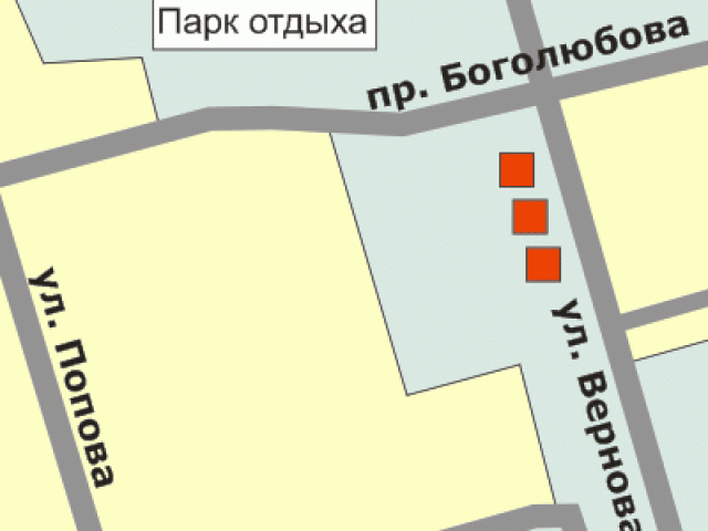Жилые  дома на  Вернова. Московская обл., Дубна, Вернова ул., 1, 2, 3А