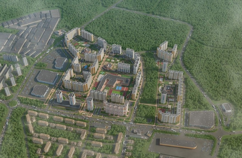 Мкр Катюшки. Московская обл., Лобня, Катюшки мкр., Ленина ул., ул. Катюшки, Физкультурная ул.