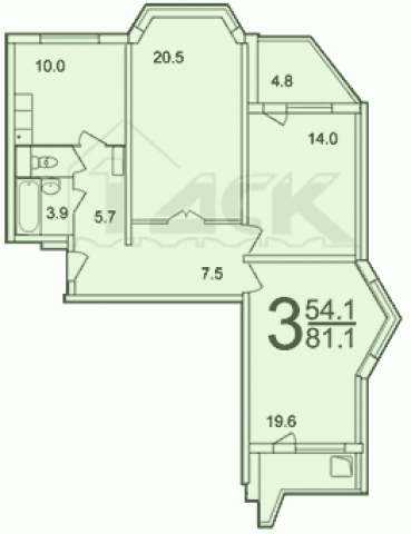 Планировка квартир в домах серии П-44Т