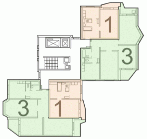 Планировка квартир в домах серии П-44Т
