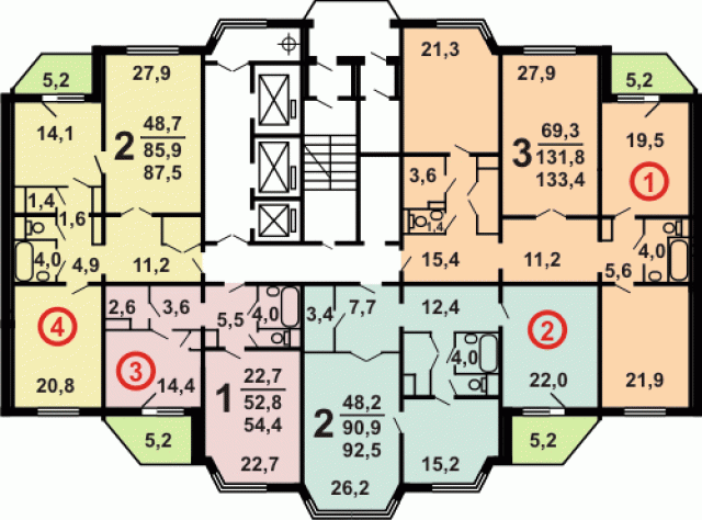 Планировка квартир в домах серии П-44ТМ/25 (ТМ-25).