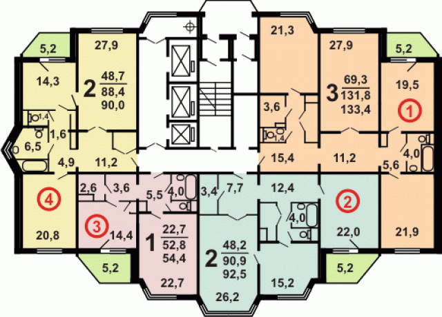 Планировка квартир в домах серии П-44ТМ/25 (ТМ-25).
