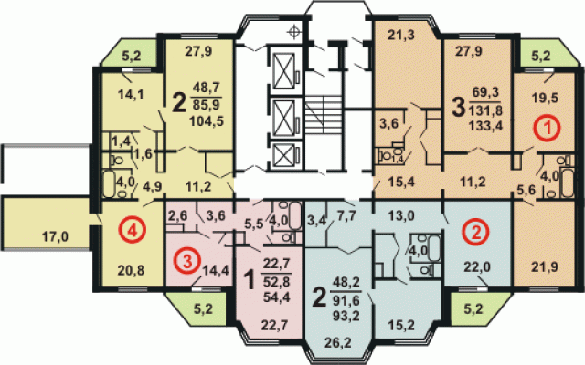 Планировка квартир в домах серии П-44ТМ/25 (ТМ-25).