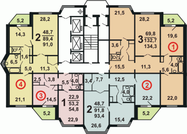 Планировка квартир в домах серии П-44ТМ/25 (ТМ-25).