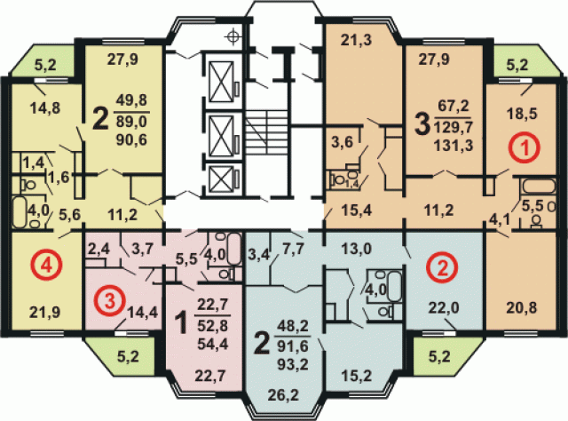 Планировка квартир в домах серии П-44ТМ/25 (ТМ-25).