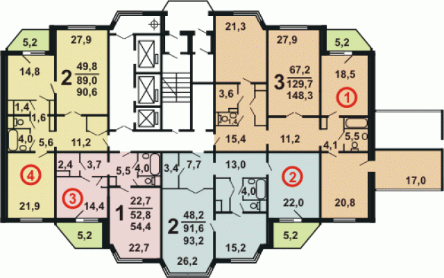 Планировка квартир в домах серии П-44ТМ/25 (ТМ-25).