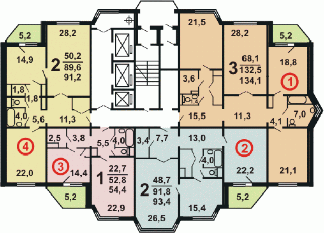 Планировка квартир в домах серии П-44ТМ/25 (ТМ-25).