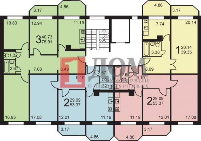 Планировка квартир в домах серии 121М-2003С