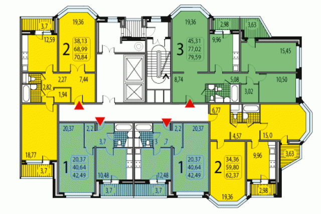 Планировка квартир в домах серии В-2002
