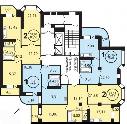 Планировка квартир в домах серии И-79-99