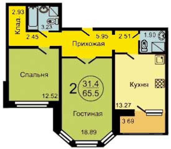 Планировка квартир в домах серии НС-1.
